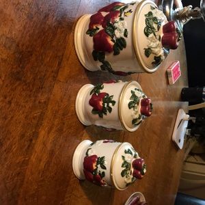 Vintage apple canister set